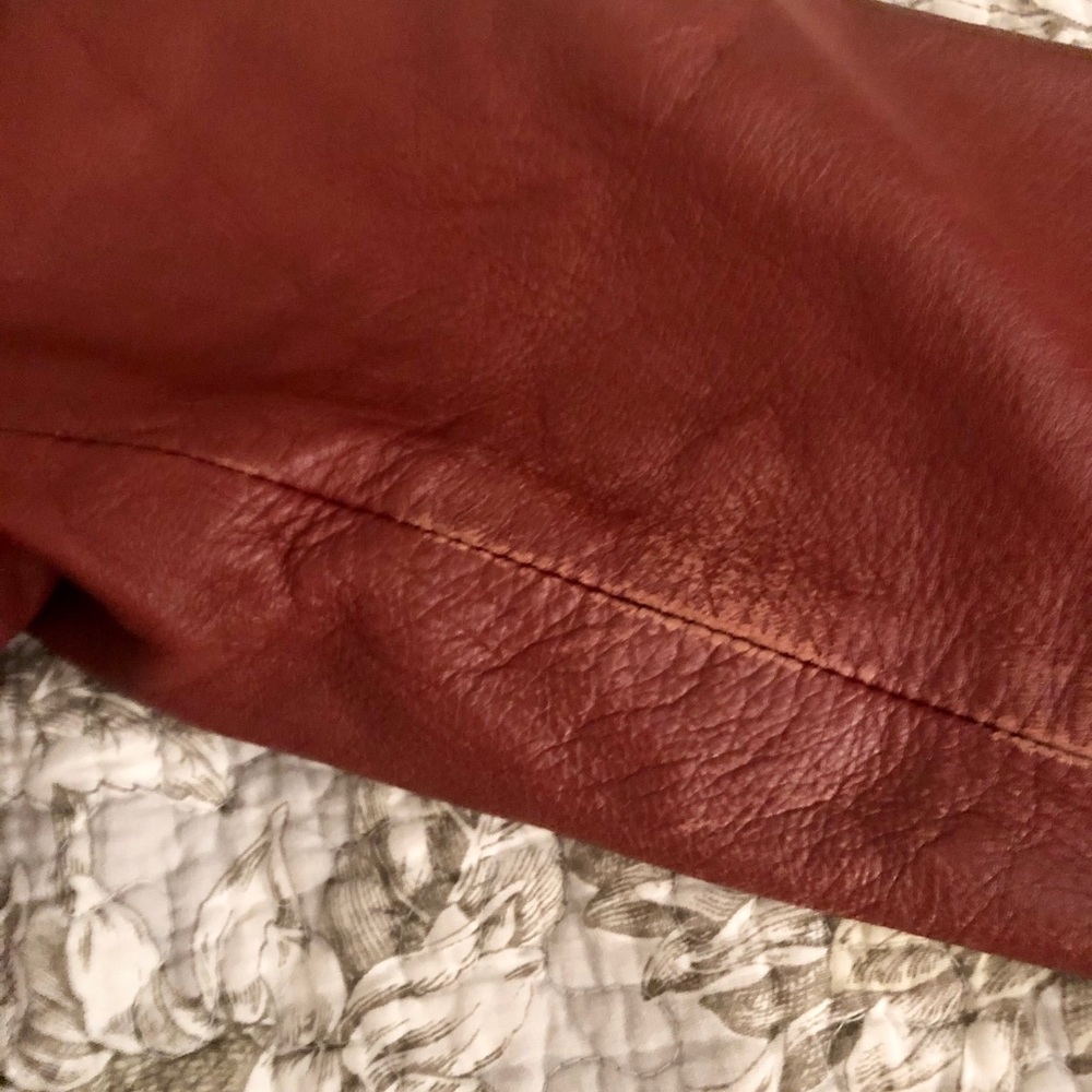 Red Vintage Italian Leather Jacket - Picture 8 of 11